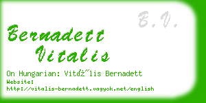 bernadett vitalis business card